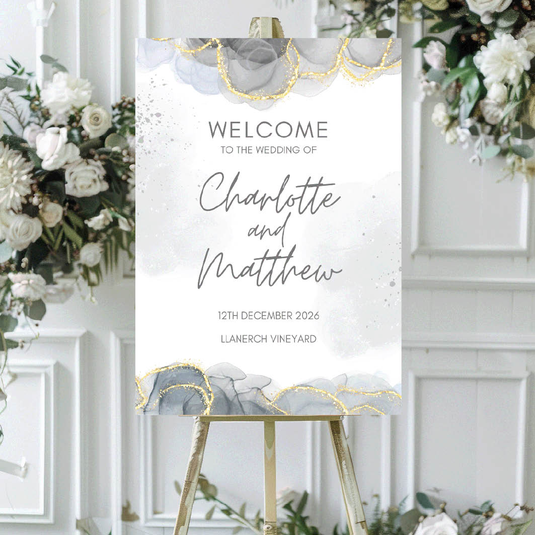 Wedding "Sophisticated Silver" Welcome Sign/ Boards