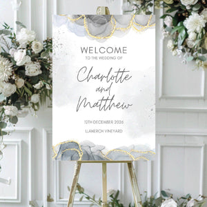 Wedding "Sophisticated Silver" Welcome Sign/ Boards