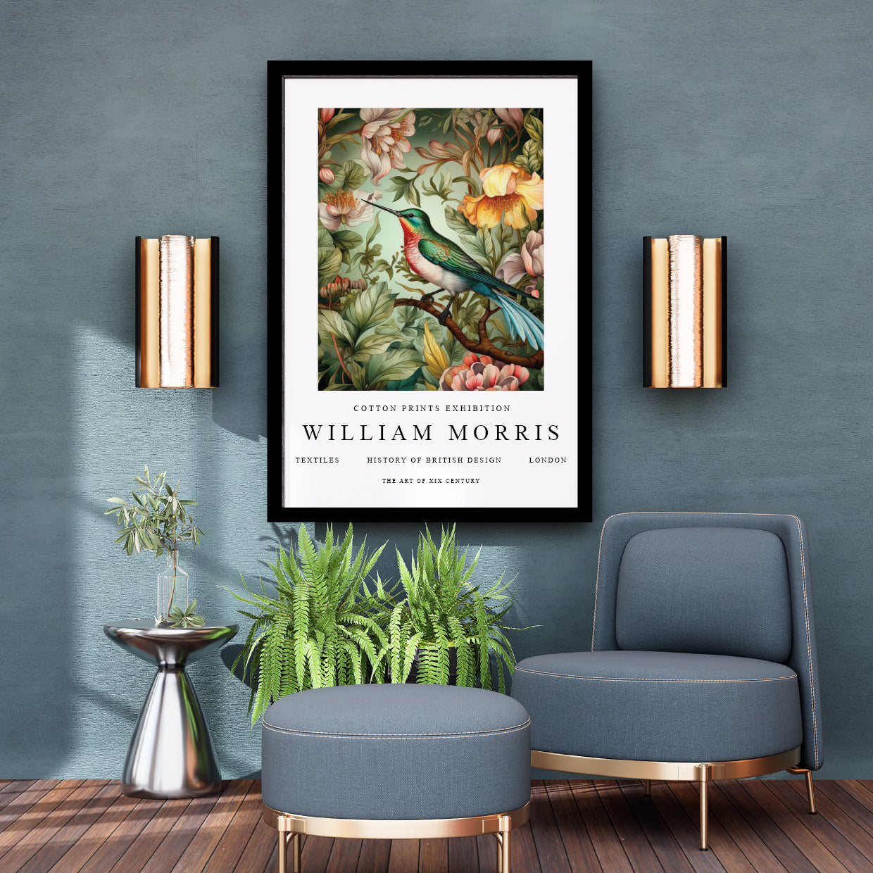 William Morris Hummingbird & Floral Print – Timeless Elegance